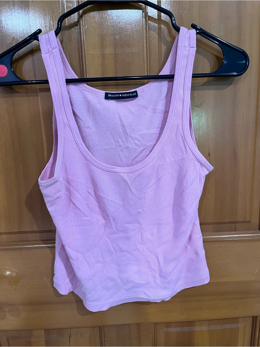 Brandy Melville Light Pink Ribbed Scoop Tank
